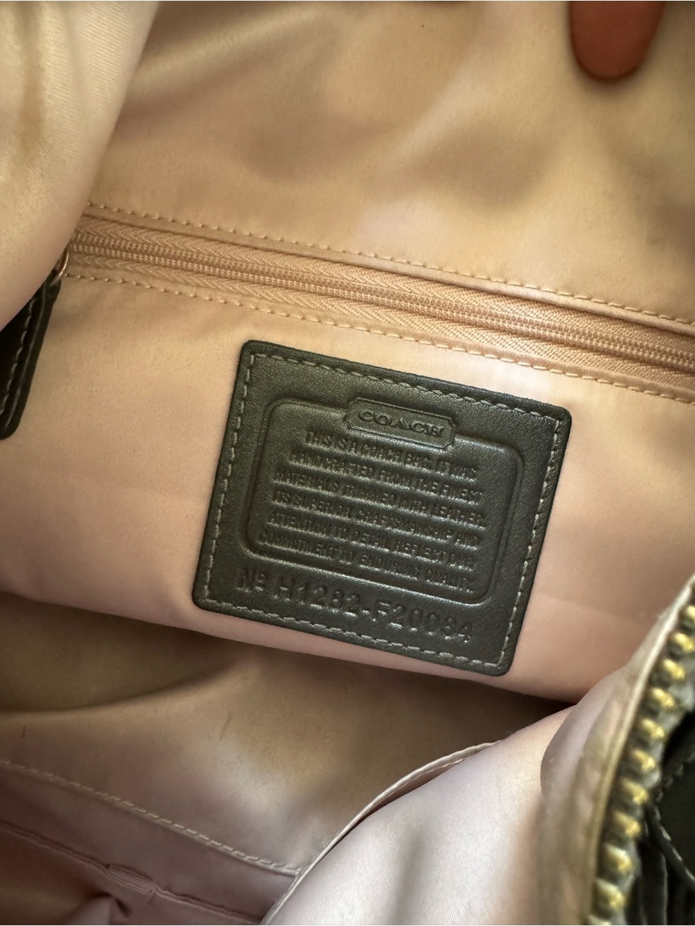 Coach Grey Quilted Nylon Satchel with Leather Trim - Picture 6 of 6